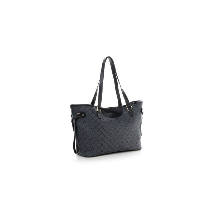 Fashion, accesorii si bijuterii - Femei - Accesorii femei - Genti si rucsacuri femei - Geanta tote, Lucky Bees, dama, gri si negru, 37x15x28 cm, piele sintetica - Infinity.ro