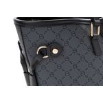 Fashion, accesorii si bijuterii - Femei - Accesorii femei - Genti si rucsacuri femei - Geanta tote, Lucky Bees, dama, gri si negru, 37x15x28 cm, piele sintetica - Infinity.ro