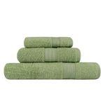 Casa si Gradina - Textile si covoare - Textile baie - Prosoape - Set prosoape baie, L'essentiel Maison, verde, 3 piese, 100% bumbac - Infinity.ro