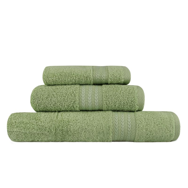 Casa si Gradina - Textile si covoare - Textile baie - Prosoape - Set prosoape baie, L'essentiel Maison, verde, 3 piese, 100% bumbac - Infinity.ro