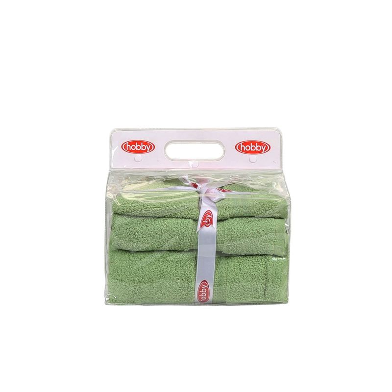 Casa si Gradina - Textile si covoare - Textile baie - Prosoape - Set prosoape baie, L'essentiel Maison, verde, 3 piese, 100% bumbac - Infinity.ro