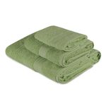 Casa si Gradina - Textile si covoare - Textile baie - Prosoape - Set prosoape baie, L'essentiel Maison, verde, 3 piese, 100% bumbac - Infinity.ro