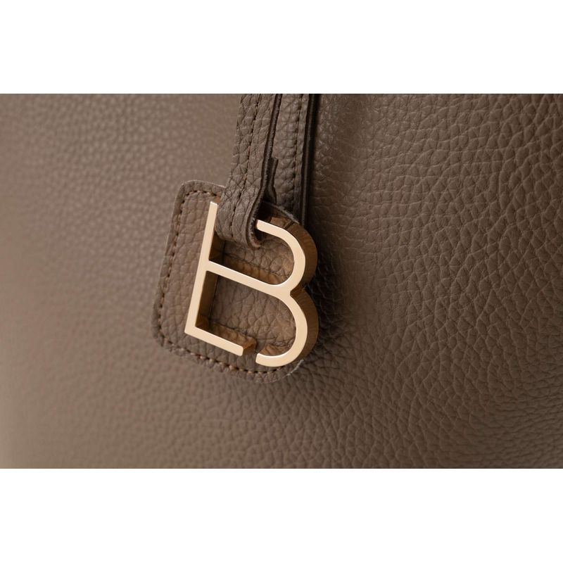 Fashion, accesorii si bijuterii - Femei - Accesorii femei - Genti si rucsacuri femei - Geanta tote, Lucky Bees, piele sintetica, dark mink, 33x13x25 cm - Infinity.ro