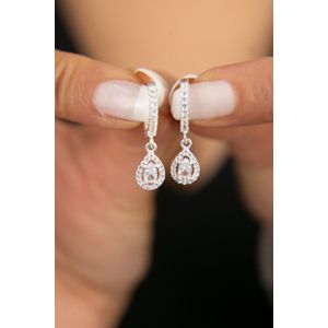 Cercei, Heliophilia, dama, multicolor, argint 925, diametru 12,2 mm, lungime pandantiv 9,6 mm