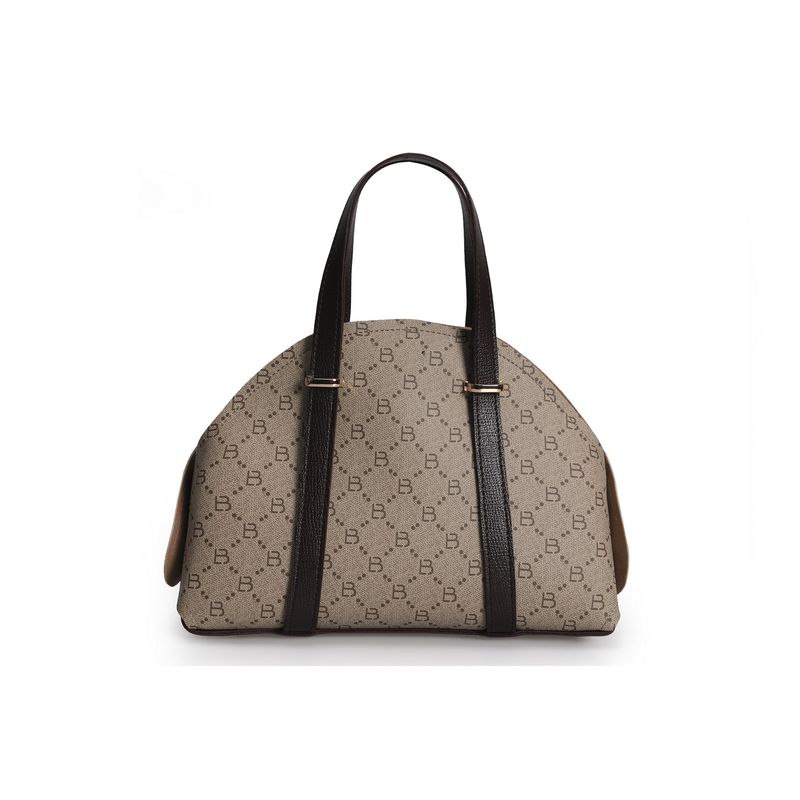 Fashion, accesorii si bijuterii - Femei - Accesorii femei - Genti si rucsacuri femei - Geanta de mana, Lucky Bees, dama, crem si maro, 27x10x20 cm, piele polivinilica - Infinity.ro