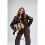 Fashion, accesorii si bijuterii - Femei - Accesorii femei - Genti si rucsacuri femei - Geanta de mana, Lucky Bees, dama, crem si maro, 27x10x20 cm, piele polivinilica - Infinity.ro