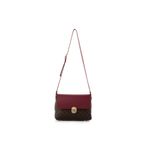 Fashion, accesorii si bijuterii - Femei - Accesorii femei - Genti si rucsacuri femei - Geanta crossbody, Lucky Bees, piele polivinilica, maro si rosu claret, 25x9x17 cm - Infinity.ro