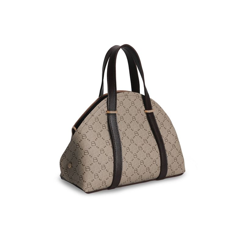 Fashion, accesorii si bijuterii - Femei - Accesorii femei - Genti si rucsacuri femei - Geanta de mana, Lucky Bees, dama, crem si maro, 27x10x20 cm, piele polivinilica - Infinity.ro