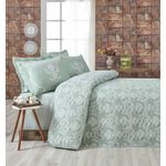 Casa si Gradina - Textile si covoare - Pături și cuverturi - Cuverturi - Set cuvertura matlasata single, L'essentiel Maison, verde marin alb, 160x220 cm, bumbac poliester - Infinity.ro