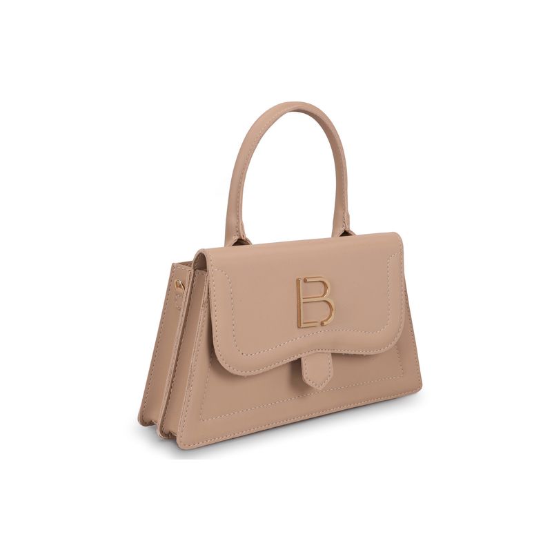 Fashion, accesorii si bijuterii - Femei - Accesorii femei - Genti si rucsacuri femei - Geanta de mana, Lucky Bees, piele de polivinil, camel, 26x7x16 cm - Infinity.ro