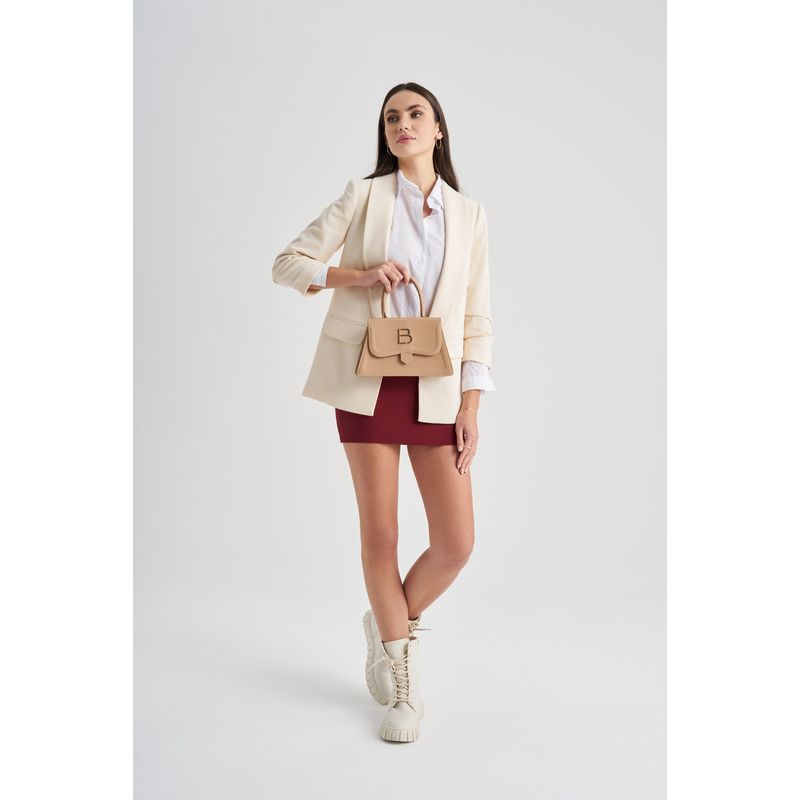 Fashion, accesorii si bijuterii - Femei - Accesorii femei - Genti si rucsacuri femei - Geanta de mana, Lucky Bees, piele de polivinil, camel, 26x7x16 cm - Infinity.ro