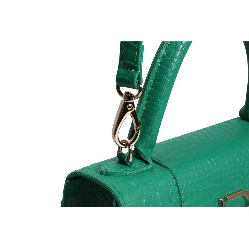 Fashion, accesorii si bijuterii - Femei - Accesorii femei - Genti si rucsacuri femei - Geanta de mana, Lucky Bees, piele polivinilica, verde, 23x8x14 cm - Infinity.ro