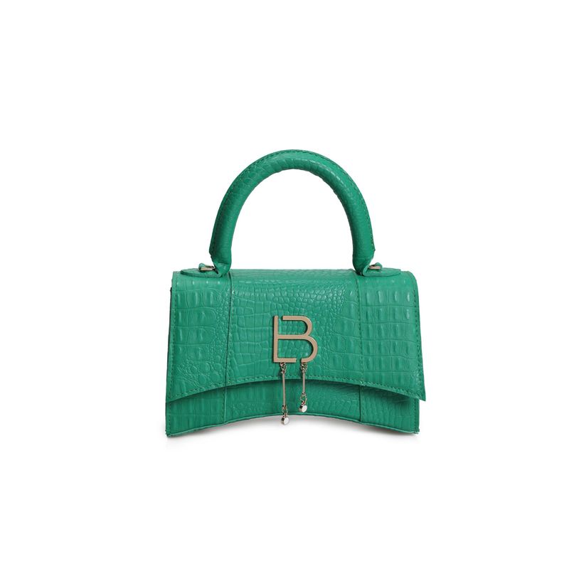 Fashion, accesorii si bijuterii - Femei - Accesorii femei - Genti si rucsacuri femei - Geanta de mana, Lucky Bees, piele polivinilica, verde, 23x8x14 cm - Infinity.ro