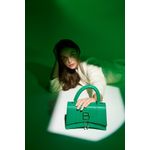 Fashion, accesorii si bijuterii - Femei - Accesorii femei - Genti si rucsacuri femei - Geanta de mana, Lucky Bees, piele polivinilica, verde, 23x8x14 cm - Infinity.ro