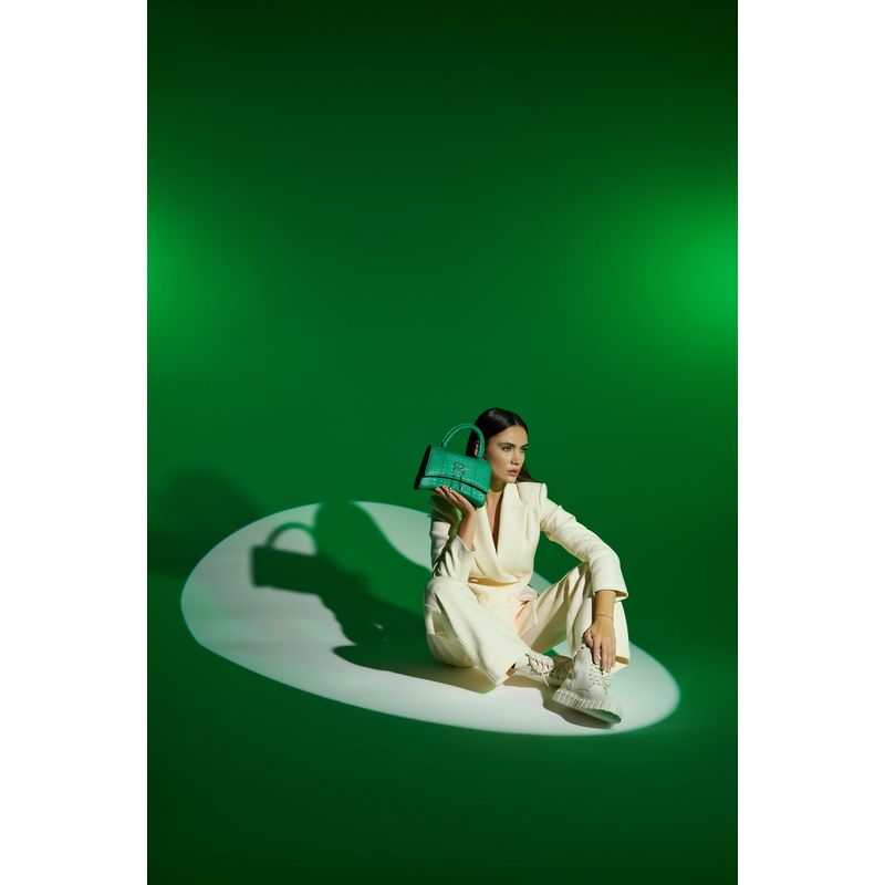 Fashion, accesorii si bijuterii - Femei - Accesorii femei - Genti si rucsacuri femei - Geanta de mana, Lucky Bees, piele polivinilica, verde, 23x8x14 cm - Infinity.ro