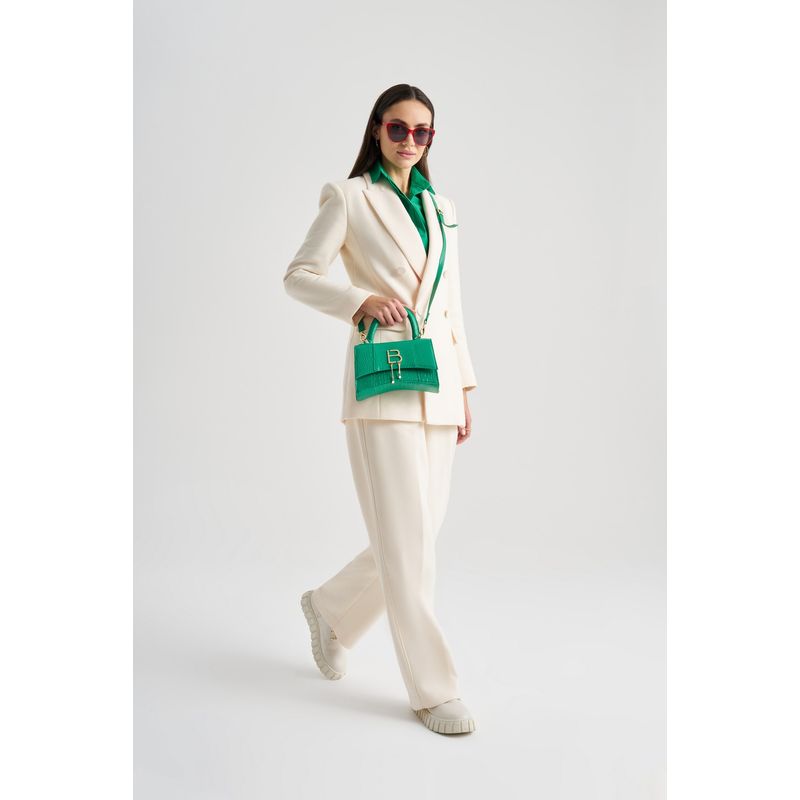 Fashion, accesorii si bijuterii - Femei - Accesorii femei - Genti si rucsacuri femei - Geanta de mana, Lucky Bees, piele polivinilica, verde, 23x8x14 cm - Infinity.ro