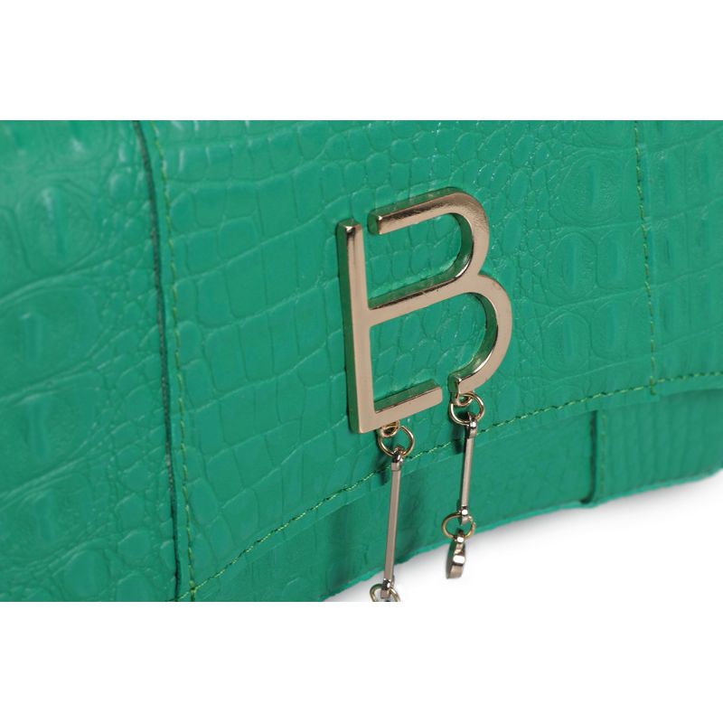 Fashion, accesorii si bijuterii - Femei - Accesorii femei - Genti si rucsacuri femei - Geanta de mana, Lucky Bees, piele polivinilica, verde, 23x8x14 cm - Infinity.ro