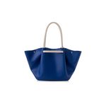 Fashion, accesorii si bijuterii - Femei - Accesorii femei - Genti si rucsacuri femei - Geanta tote, Lucky Bees, piele polivinilica, albastru sax si crem, 28x10x17 cm - Infinity.ro