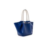 Fashion, accesorii si bijuterii - Femei - Accesorii femei - Genti si rucsacuri femei - Geanta tote, Lucky Bees, piele polivinilica, albastru sax si crem, 28x10x17 cm - Infinity.ro