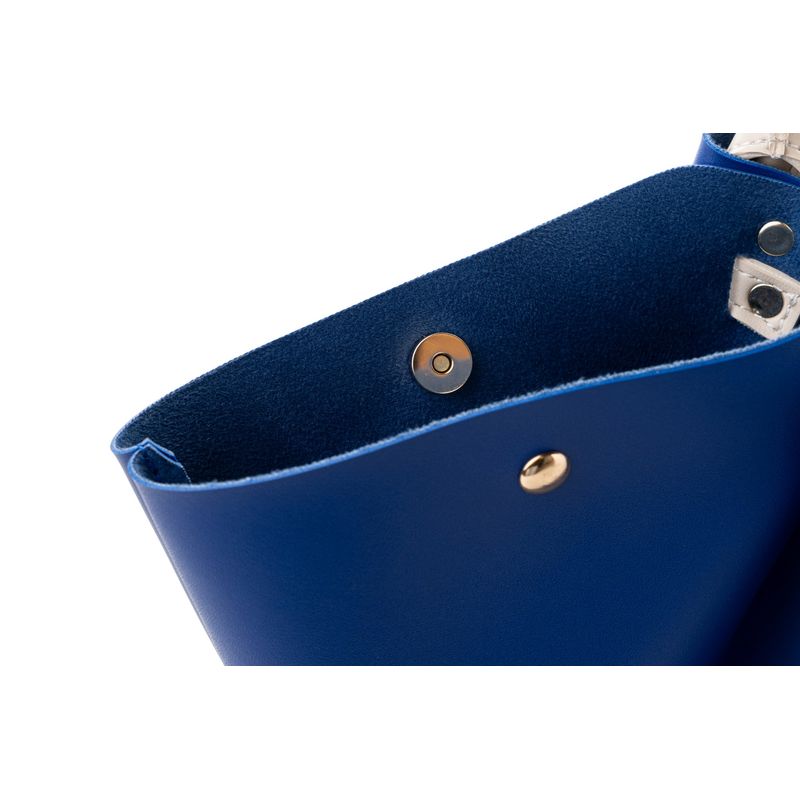 Fashion, accesorii si bijuterii - Femei - Accesorii femei - Genti si rucsacuri femei - Geanta tote, Lucky Bees, piele polivinilica, albastru sax si crem, 28x10x17 cm - Infinity.ro