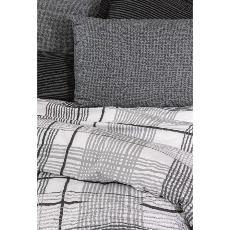 Casa si Gradina - Textile si covoare - Lenjerii de pat - Seturi de lenjerie - Set lenjerie de pat single, L'essentiel Maison, antracit, 160x220 cm, 100% bumbac ranforce - Infinity.ro