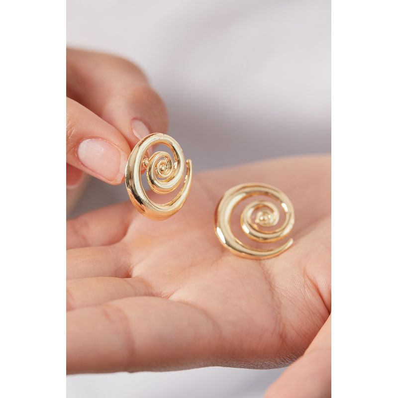 Fashion, accesorii si bijuterii - Femei - Bijuterii femei - Cercei femei - Cercei, Heliophilia, metal, auriu, diametru 2 cm, 410ELK1639 - Infinity.ro