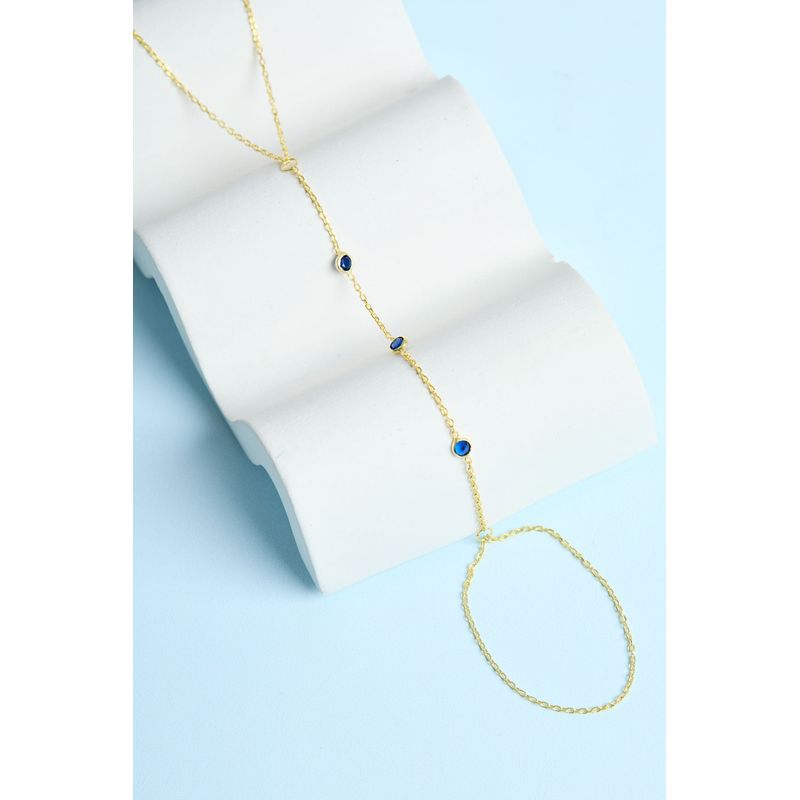 Fashion, accesorii si bijuterii - Femei - Bijuterii femei - Bratari femei - Bratara lant, Heliophilia, femei, argint 925, albastru marin, marime unica, zirconiu - Infinity.ro