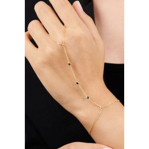 Bratara lant, Heliophilia, femei, argint 925, albastru marin, marime unica, zirconiu