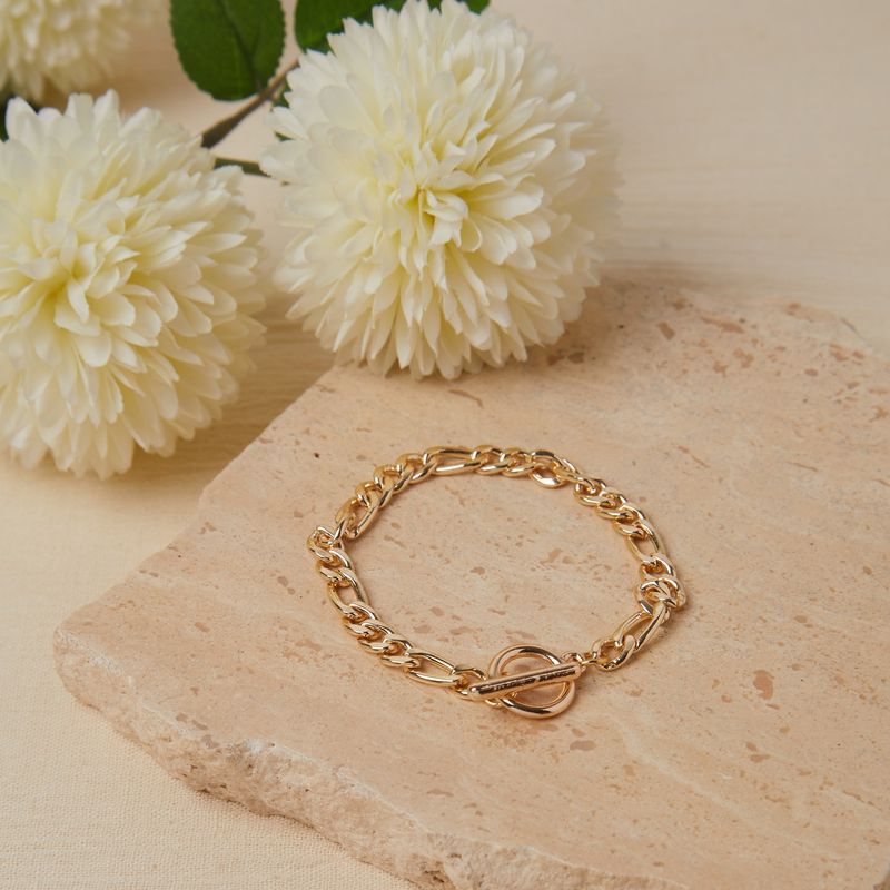 Fashion, accesorii si bijuterii - Femei - Bijuterii femei - Bratari femei - Bratara metalica, Heliophilia, auriu, 19 cm - Infinity.ro