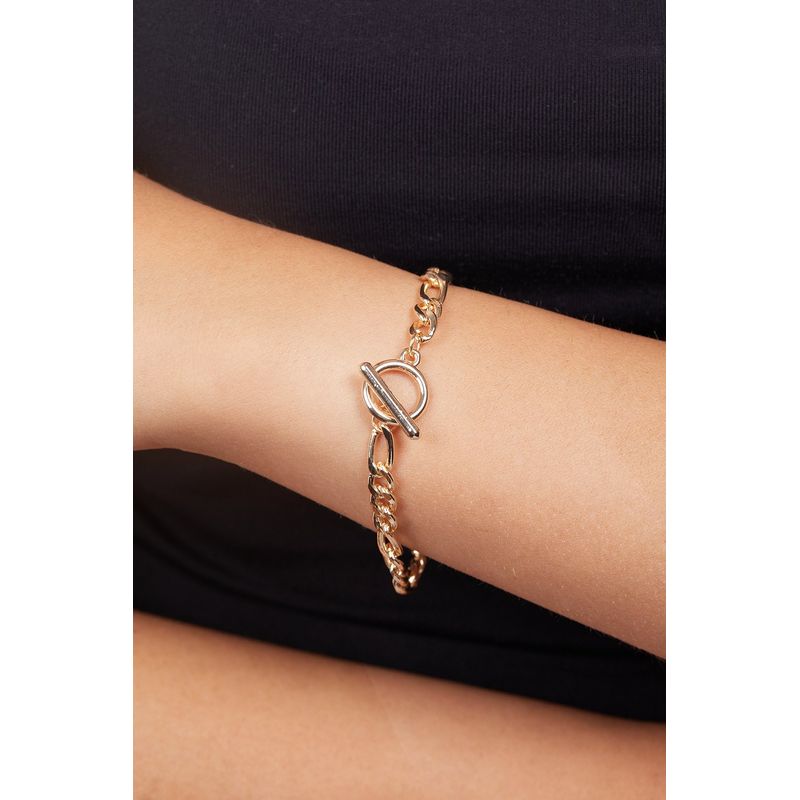 Fashion, accesorii si bijuterii - Femei - Bijuterii femei - Bratari femei - Bratara metalica, Heliophilia, auriu, 19 cm - Infinity.ro