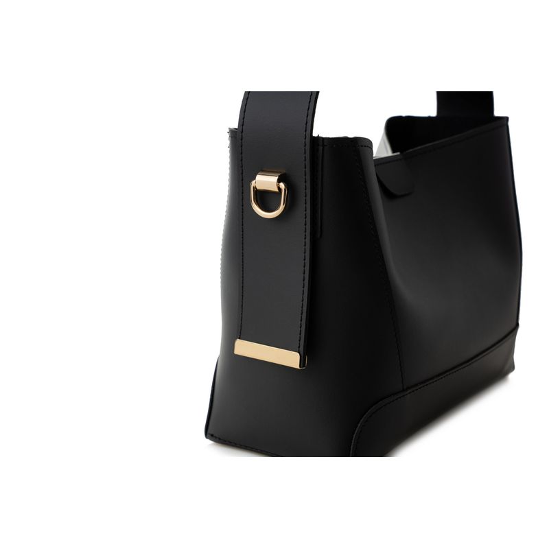 Fashion, accesorii si bijuterii - Femei - Accesorii femei - Genti si rucsacuri femei - Geanta de umar, Lucky Bees, piele ecologica, negru, 25x11x20 cm - Infinity.ro