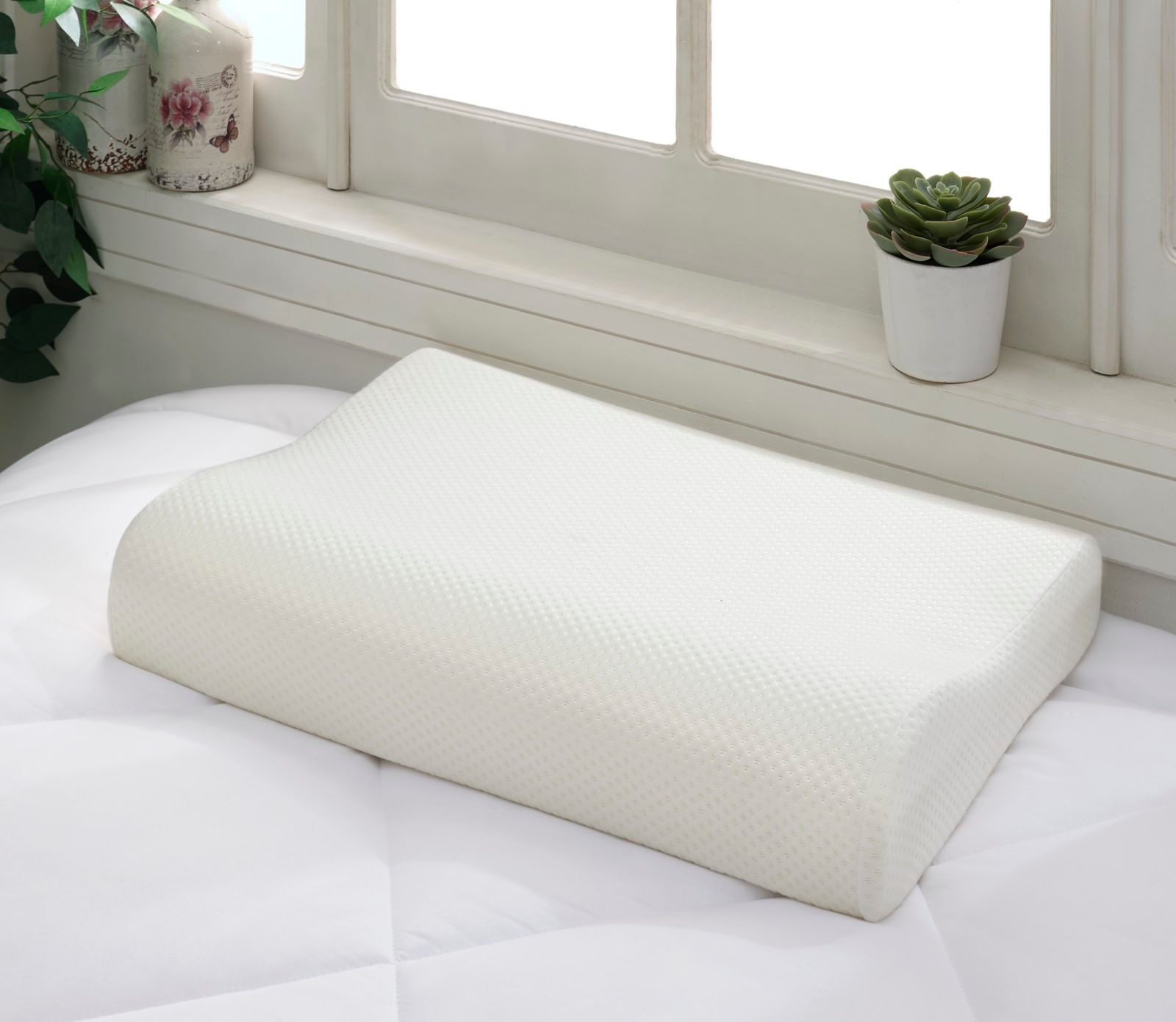 Perna ortopedica, L'essentiel Maison, alb, 40x60+12 cm, poliester si viscoza, lavabila