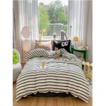 Casa si Gradina - Textile si covoare - Lenjerii de pat - Seturi de lenjerie - Set lenjerie pat dublu, L'essentiel Maison, negru maro, 200x220 cm, bumbac poliester - Infinity.ro