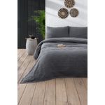 Casa si Gradina - Textile si covoare - Lenjerii de pat - Seturi de lenjerie - Set lenjerie pat dublu, L'essentiel Maison, antracit, 210x220 cm, 100% bumbac - Infinity.ro
