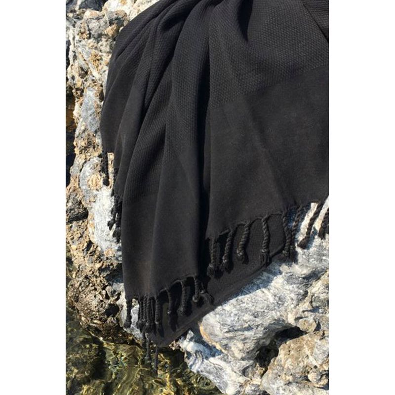 Casa si Gradina - Textile si covoare - Textile baie - Prosoape - Prosop de plaja fouta, L'essentiel Maison, negru, 90x175 cm, 100% bumbac - Infinity.ro