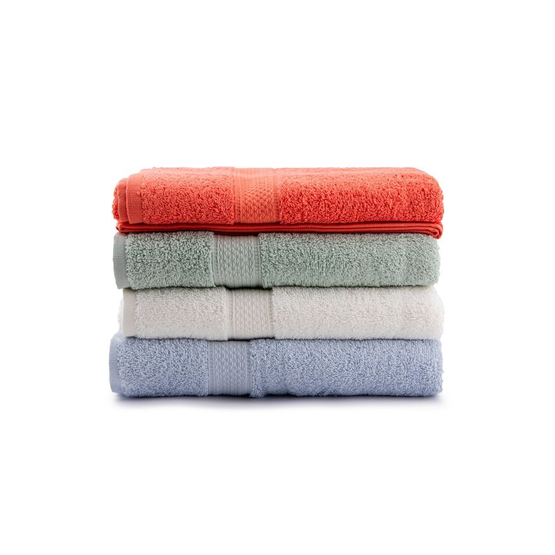 Casa si Gradina - Textile si covoare - Textile baie - Prosoape - Set prosoape de maini, L'essentiel Maison, albastru, ecru, verde iarba, portocaliu, 60x110 cm, 100% bumbac, 4 bucati - Infinity.ro