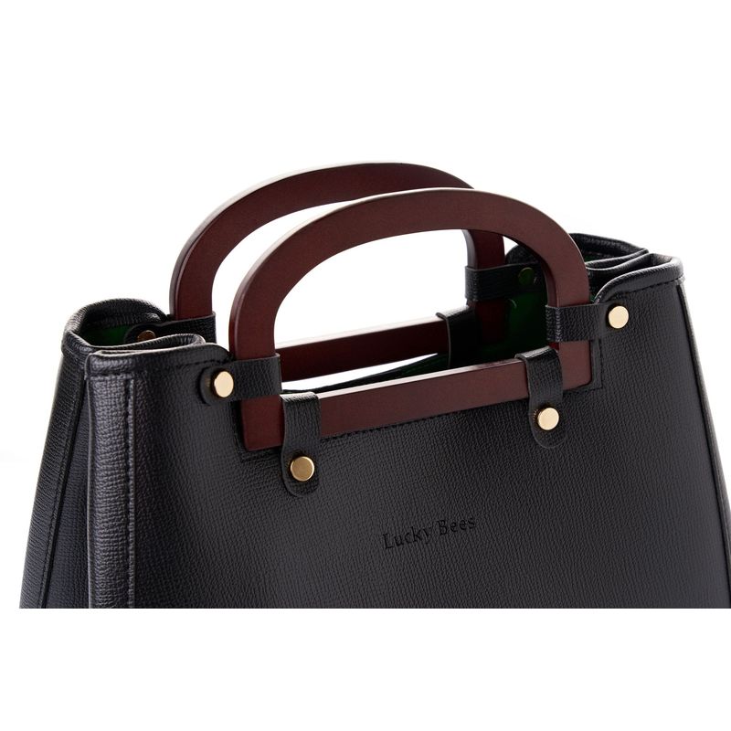 Fashion, accesorii si bijuterii - Femei - Accesorii femei - Genti si rucsacuri femei - Geanta de mana, Lucky Bees, dama, negru, 35x13x25 cm, piele polivinilica - Infinity.ro