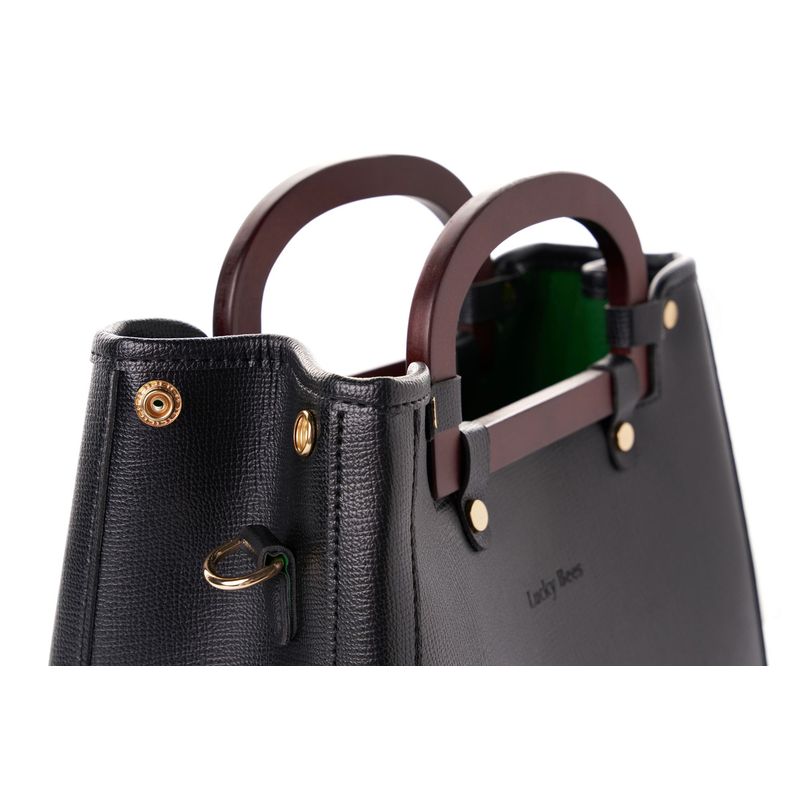 Fashion, accesorii si bijuterii - Femei - Accesorii femei - Genti si rucsacuri femei - Geanta de mana, Lucky Bees, dama, negru, 35x13x25 cm, piele polivinilica - Infinity.ro