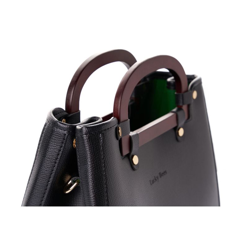 Fashion, accesorii si bijuterii - Femei - Accesorii femei - Genti si rucsacuri femei - Geanta de mana, Lucky Bees, dama, negru, 35x13x25 cm, piele polivinilica - Infinity.ro