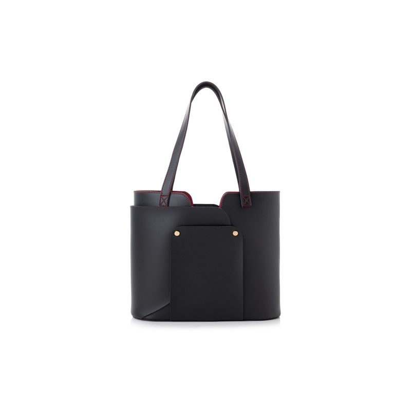 Fashion, accesorii si bijuterii - Femei - Accesorii femei - Genti si rucsacuri femei - Geanta tote, Lucky Bees, piele polivinilica, negru, 30x12x26 cm - Infinity.ro