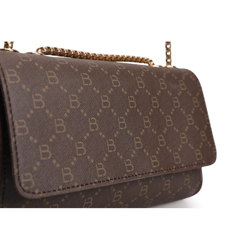 Fashion, accesorii si bijuterii - Femei - Accesorii femei - Genti si rucsacuri femei - Geanta crossbody, Lucky Bees, piele sintetica, maro, 22x6x14 cm - Infinity.ro