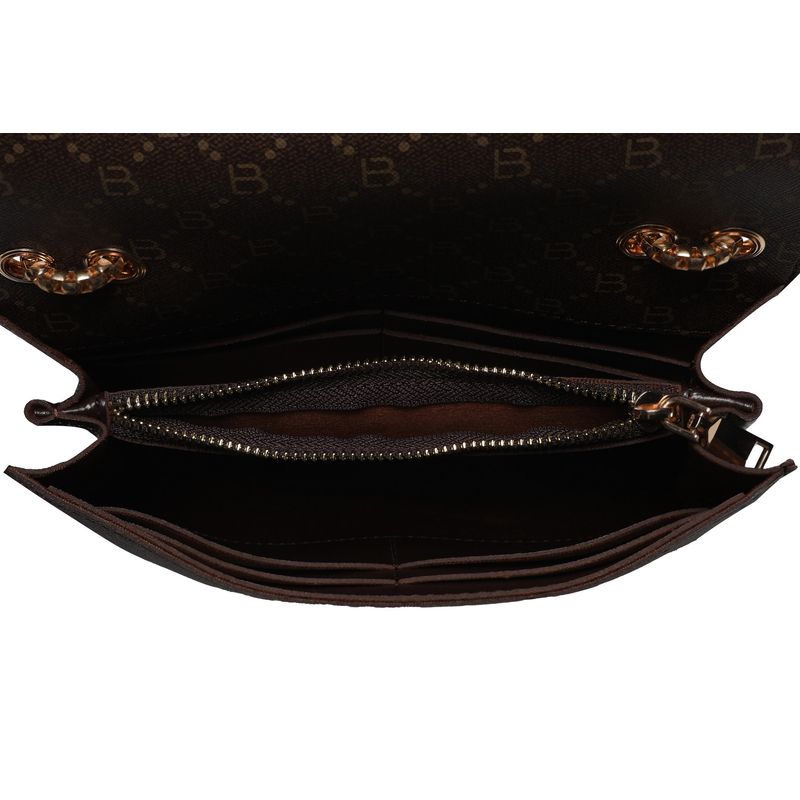 Fashion, accesorii si bijuterii - Femei - Accesorii femei - Genti si rucsacuri femei - Geanta crossbody, Lucky Bees, piele sintetica, maro, 22x6x14 cm - Infinity.ro