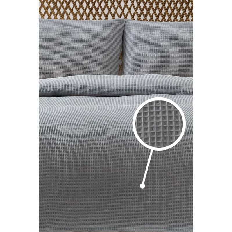 Casa si Gradina - Textile si covoare - Pături și cuverturi - Pături - Patura dubla pique, L'essentiel Maison, gri, 200x220 cm, 70% bumbac 30% poliester - Infinity.ro