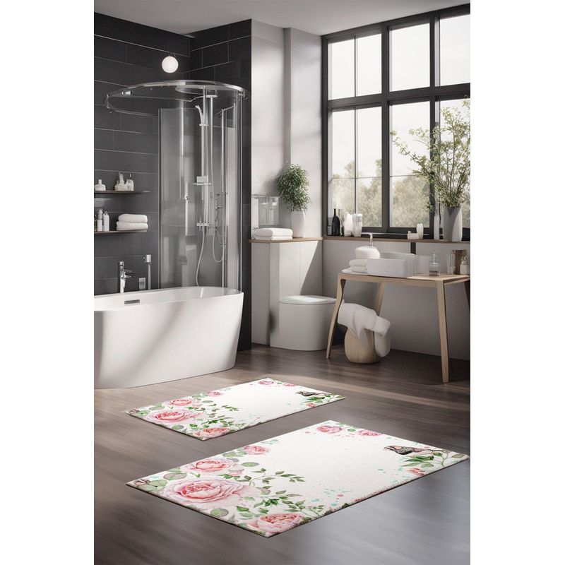 Casa si Gradina - Textile si covoare - Covoare - Covorase baie - Set covorase de baie, L'essentiel Maison, multicolor, 40x60 cm si 60x100 cm, 100% poliester, antiderapant, 323CTW1324 - Infinity.ro
