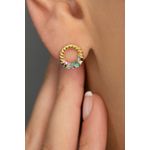 Fashion, accesorii si bijuterii - Femei - Bijuterii femei - Cercei femei - Cercei, Heliophilia, argint 925, auriu, diametru 9.6 mm, antialergic - Infinity.ro