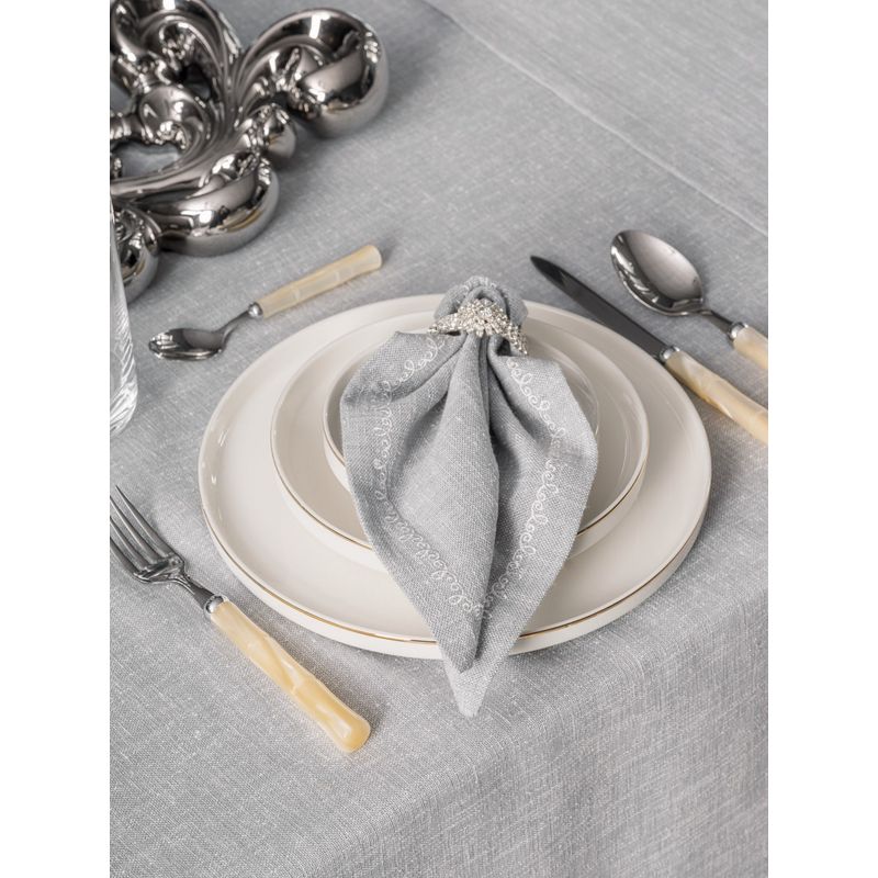 Casa si Gradina - Textile si covoare - Textile bucatarie - Fete de masa - Set fata de masa, L'essentiel Maison, gri, 175x240 cm, 90% poliester 10% bumbac, 8 piese - Infinity.ro