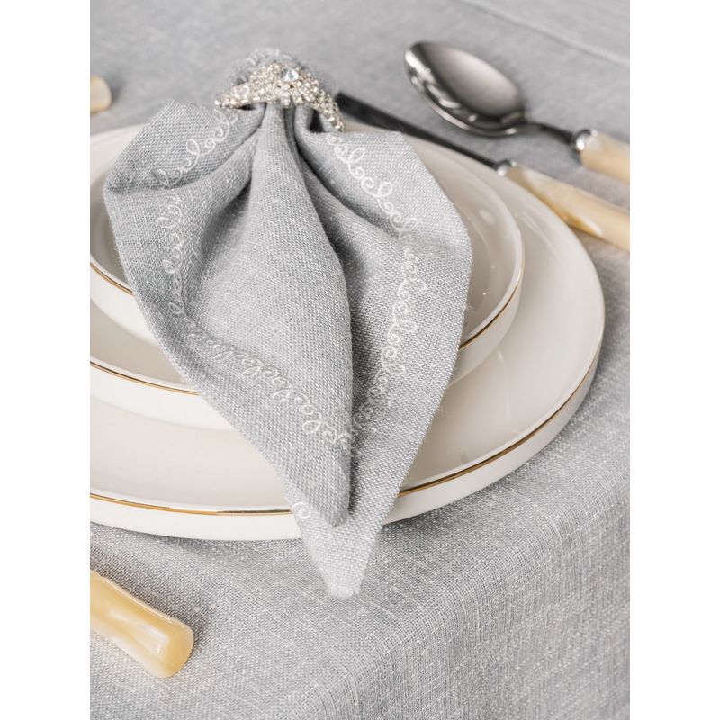 Casa si Gradina - Textile si covoare - Textile bucatarie - Fete de masa - Set fata de masa, L'essentiel Maison, gri, 175x240 cm, 90% poliester 10% bumbac, 8 piese - Infinity.ro