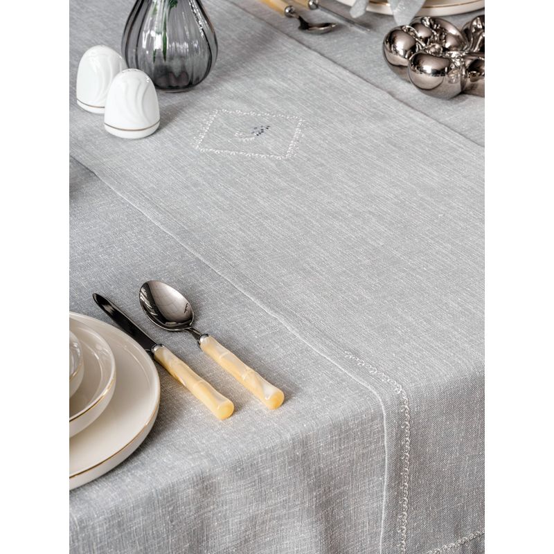 Casa si Gradina - Textile si covoare - Textile bucatarie - Fete de masa - Set fata de masa, L'essentiel Maison, gri, 175x240 cm, 90% poliester 10% bumbac, 8 piese - Infinity.ro