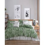 Casa si Gradina - Textile si covoare - Lenjerii de pat - Seturi de lenjerie - Set lenjerie de pat, L'essentiel Maison, verde alb, 200x220 cm, 100% bumbac ranforce, 172PRL2435 - Infinity.ro