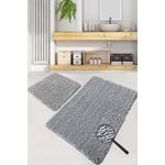 Casa si Gradina - Textile si covoare - Covoare - Covorase baie - Set covorase de baie, L'essentiel Maison, gri, 50x60 cm + 60x100 cm, 100% bumbac, antiderapant - Infinity.ro
